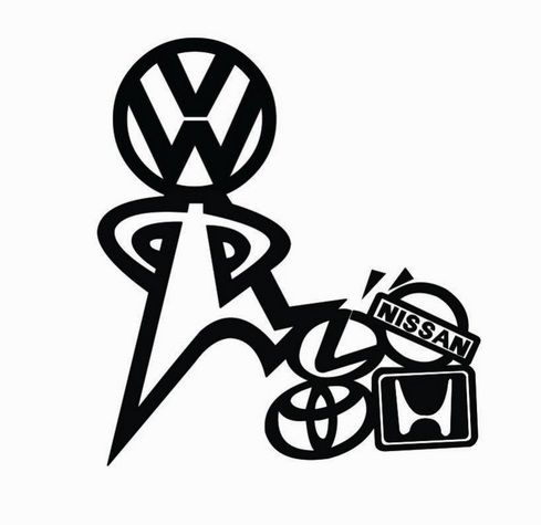 VW Männchen - Nabendeckel mit Markenemblem, Nabendeckel, Marken Sticker,  Markenlogo